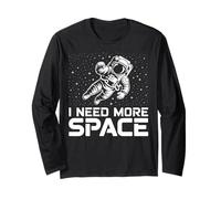 Funny Astronaut in Galaxy Graphic I Need More Space Manche Longue