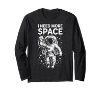 Funny Astronaut in Galaxy Graphic I Need More Space Manche Longue