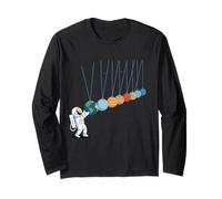 Funny Astronaut Solar System Newton Pendulum Art Manche Longue
