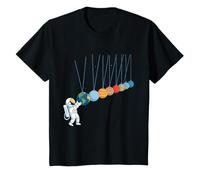 Funny Astronaut Solar System Newton Pendulum Art T-Shirt