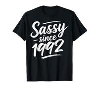 Funny Attitude Sassy Since 1992 Retro Mama Wife Sass Queen T-Shirt