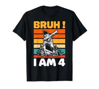 Funny Aura Farming Boy, 4 Ans, 4e Anniversaire, Bruh, J'Ai 4 Ans T-Shirt