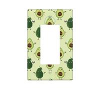 Funny Avocado Green Plaque murale 1 gang de taille moyenne 12,7 x 7,6 cm, couvercle décoratif pour interrupteur, couvercle de sortie, en polycarbonate thermoplastique
