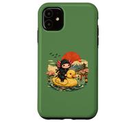 Funny Axolotl Ninja Riding Duck Cute Animal Humour Design Coque pour iPhone 11
