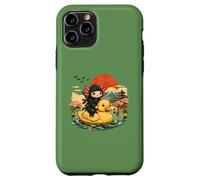 Funny Axolotl Ninja Riding Duck Cute Animal Humour Design Coque pour iPhone 11 Pro