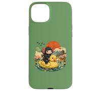 Funny Axolotl Ninja Riding Duck Cute Animal Humour Design Coque pour iPhone 15 Plus