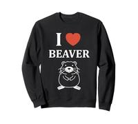 Funny Baby Beavers Minimalist Cute I love Beaver Sweatshirt