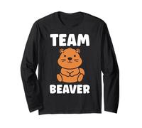 Funny Baby Beavers Minimalist Cute team Beaver Manche Longue