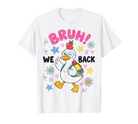 Funny Back to School Duck Bruh We Back First Day Kids T-Shirt