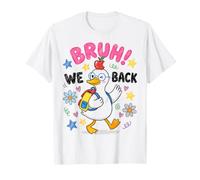 Funny Back to School Duck Bruh We Back First Day Kids T-Shirt