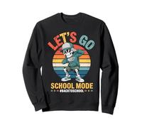 Funny Back to School Vibes Retro Skeleton School Mode Kids Sweatshirt