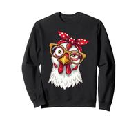 Funny Backyard Chicken Bandana Girl Chicken Mom Sweatshirt