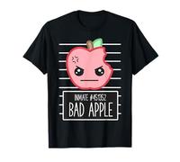 Funny Bad Apple Mugshot Silly Sarcastic Pun Bad Attitude T-Shirt