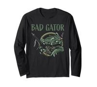 Funny Bad Gator avec Fusil et cigares Manche Longue