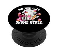 Funny Baking GNOME for Women Who Love to Bake Pink Muffins PopSockets PopGrip Adhésif