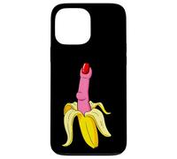 Funny Banana Finger avec Vernis à Ongles Rouge Coque pour iPhone 13 Pro Max