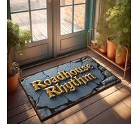 Funny Bar Decor Roadhouse Rhythm: A Musical Journey Through Time Paillasson extérieur décoration d'automne Grand paillasson pour entrée extérieure (50 x 80 cm)