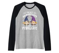 Funny Barber GNOME for Best Hairdresser Who Born in February Manche Raglan