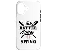 Funny Baseball Batter Batter Swing Hey Game Day Baseball Mom Coque pour iPhone 16