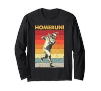 Funny Baseball Home Run Rétro Vintage Manche Longue
