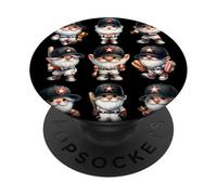 Funny Baseball Player Gnomes For Baseball Team And Coach PopSockets PopGrip Adhésif