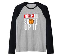 Funny Basketball Run Up The Score! Basketball Manche Raglan