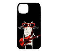 Funny Bass Cat Design - Chat Musicien Cool avec Guitare Basse R Coque pour iPhone 15 Plus