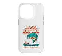 Funny Bass Fishing Boss Battle, Jeu rétro, Design Pixel Art Coque pour iPhone 14 Pro