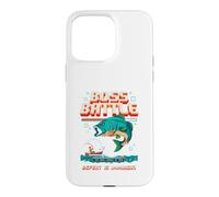 Funny Bass Fishing Boss Battle, Jeu rétro, Design Pixel Art Coque pour iPhone 15 Pro Max
