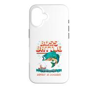 Funny Bass Fishing Boss Battle, Jeu rétro, Design Pixel Art Coque pour iPhone 16