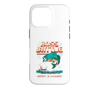Funny Bass Fishing Boss Battle, Jeu rétro, Design Pixel Art Coque pour iPhone 16 Pro