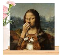 Funny Bathroom Pictures,with Cat Vintage Pinching Nose Humor Waterproof Poster | Bathroom Wall Painting Decor - for Home Room Restaurant Hotel Garden Indoor Thanksgiving Holiday Party