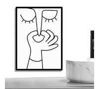 Funny Bathroom Wall Art - Black And White Modern Print, Unframed Toilet Sign, Witty Restroom Decor, Premium Cardstock Home Office Humor | For Family & Friends