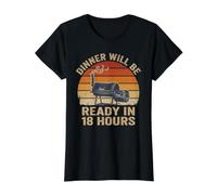 Funny BBQ Dad Fumoir Brisket Barbecue Rétro Coucher de Soleil Vintage T-Shirt Graphique avec Valeur