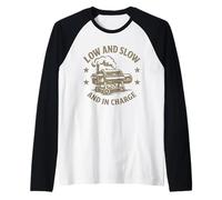 Funny BBQ Dad Low and Slow Smoker Fête des pères Pitmaster Manche Raglan