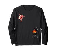 Funny BBQ Grilling Steak Jumping on Grill Manche Longue