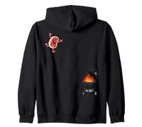 Funny BBQ Grilling Steak Jumping on Grill Sweat à Capuche