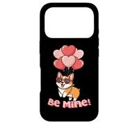 Funny Be Mine Valentines Day Heart Balloons Corgi Dog Lover Coque pour iPhone 17 Pro