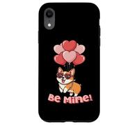 Funny Be Mine Valentines Day Heart Balloons Corgi Dog Lover Coque pour iPhone XR