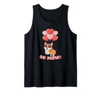Funny Be Mine Valentines Day Heart Balloons Corgi Dog Lover Débardeur