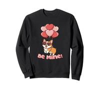 Funny Be Mine Valentines Day Heart Balloons Corgi Dog Lover Sweatshirt