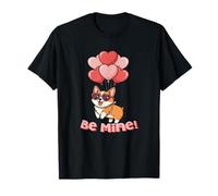 Funny Be Mine Valentines Day Heart Balloons Corgi Dog Lover T-Shirt
