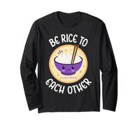 Funny Be Rice to Each Other Bol à Riz Japonais Mignon Kawaii Manche Longue