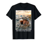 Funny Beach Crab Shoreline, C'est Mon Emploi du Temps T-Shirt Graphique avec Valeur, Homme, Noir, S
