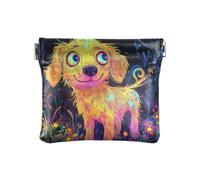 Funny Beagle Petit porte-monnaie portable en cuir pour femme et fille, Chic Golden Retriever, 1 size, Moderne