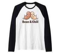 Funny Bean & Chill Powered by Beans Lover Vegan Humour Manche Raglan