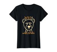 Funny Bear Jeu de Mots Sauvage et insupportable T-Shirt Graphique avec Valeur, Femme, Noir, XS