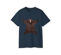 Funny Bear Rug Graphic Tee - T-shirt unisexe en coton ultra - Cadeau pour amoureux des animaux - Respectueux de l'environnement - Coupe vintage, Bleu crépuscule, 5XL