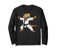Funny Bearded Dragons Doing Karate Samurai Ninja Lizard Manche Longue