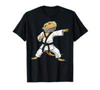 Funny Bearded Dragons Doing Karate Samurai Ninja Lizard T-Shirt